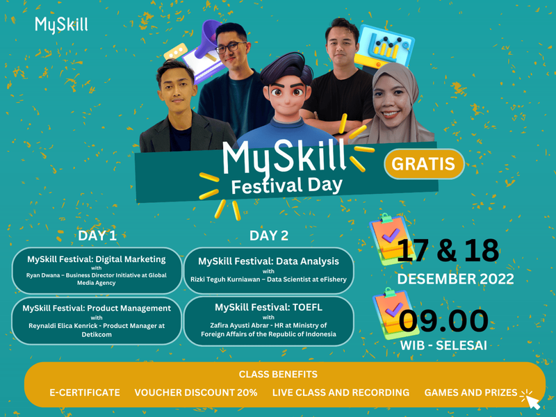 MYSKILL FESTIVAL DAY: KELAS BERBAGAI TOPIK PILIHAN 